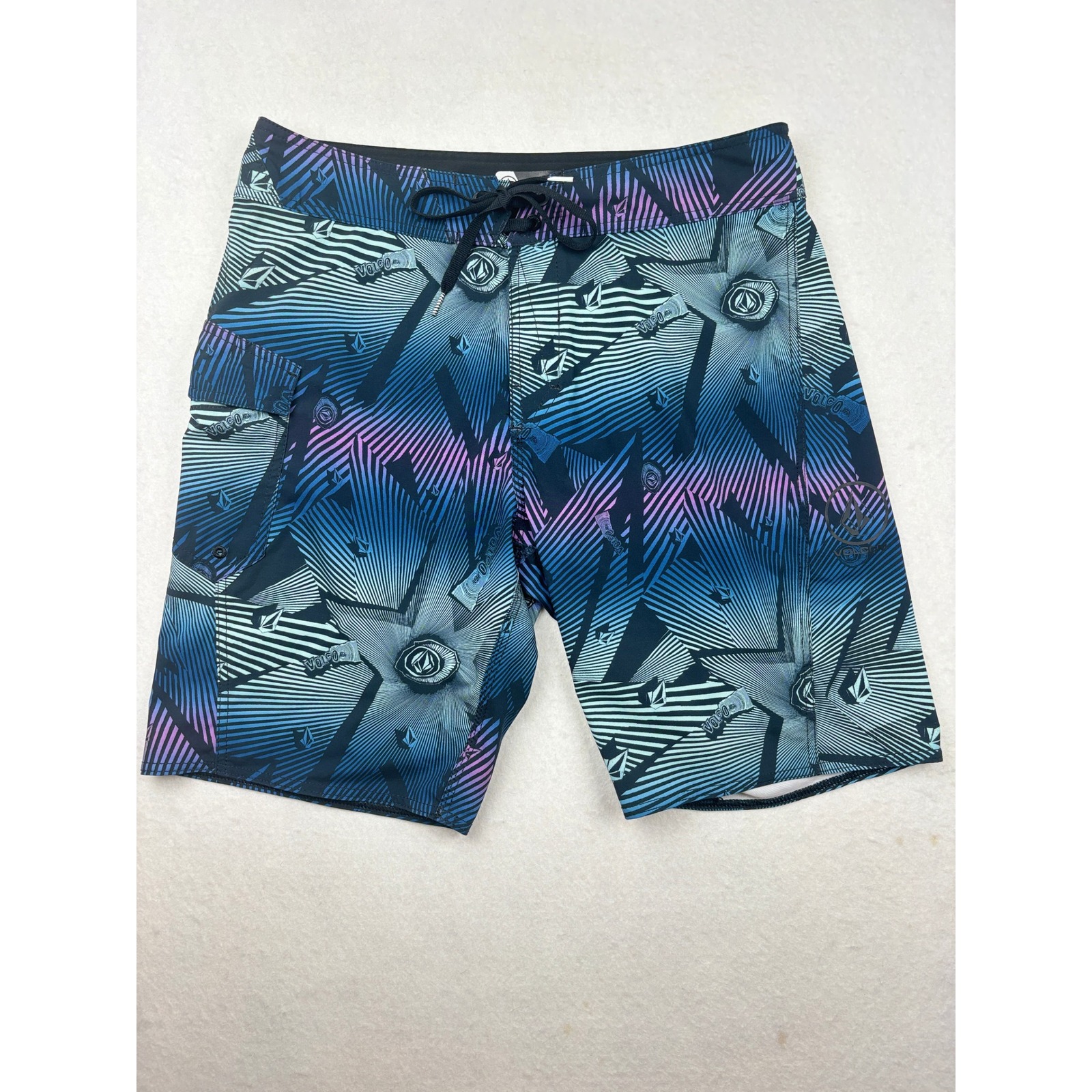 Volcom Board Shorts Mens 32 Geometric Star Print Surf Skate